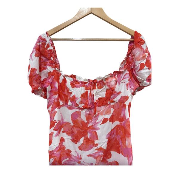 WAYF Felicity Floral Print Midi Dress Size Large - Picture 5 of 6